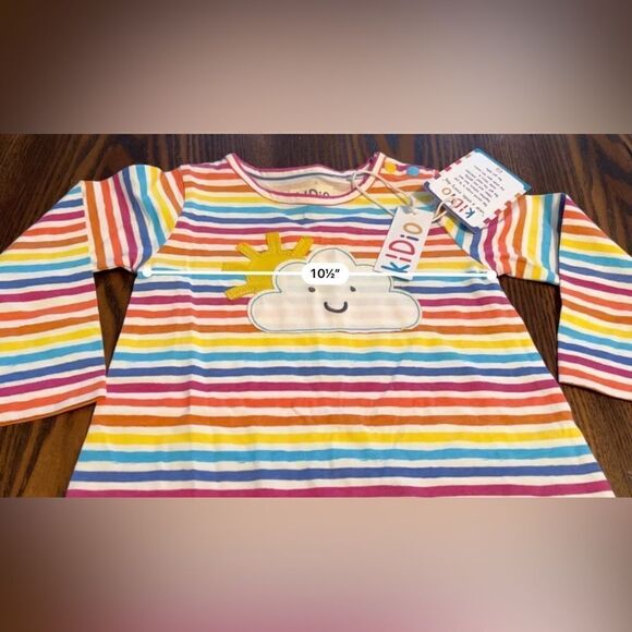 KidIO Sunshine Rainbow Appliqué Striped Dress baby girls 18-24 months NWT - Picture 16 of 16